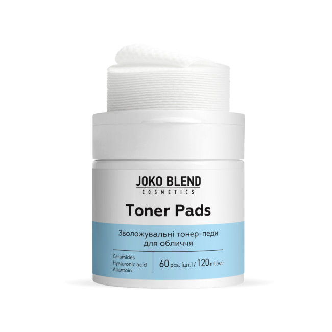 Зволожувальні тонер-педи для обличчя з керамідами та гіалуроновою кислотою Joko Blend 60 шт, фото 5 Зволожувальні тонер-педи для обличчя з керамідами та гіалуроновою кислотою Joko Blend 60 шт, фото 5